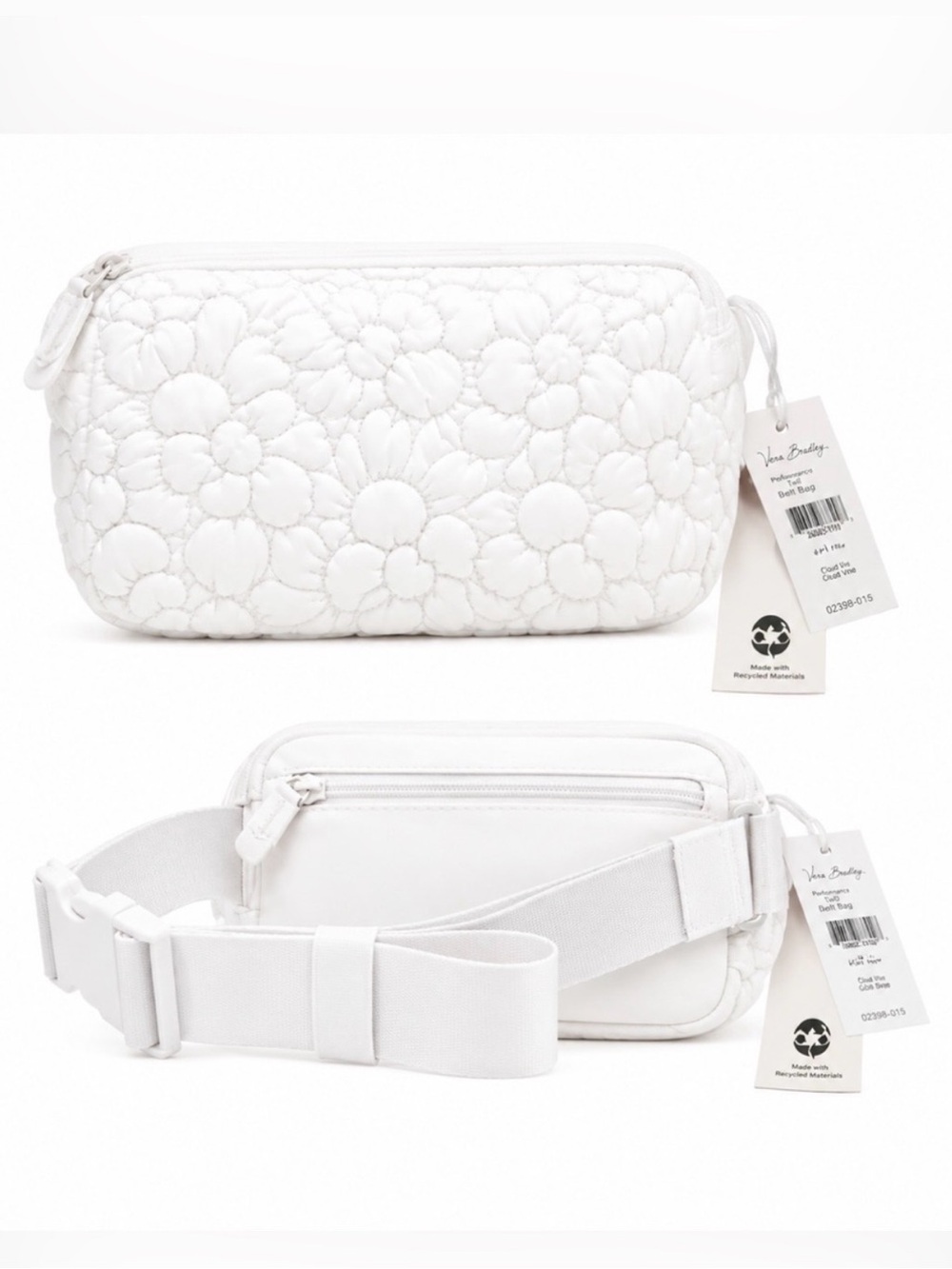 Wildfox White Quilted Puffer Belt Bag Fanny Pack Sling Bag